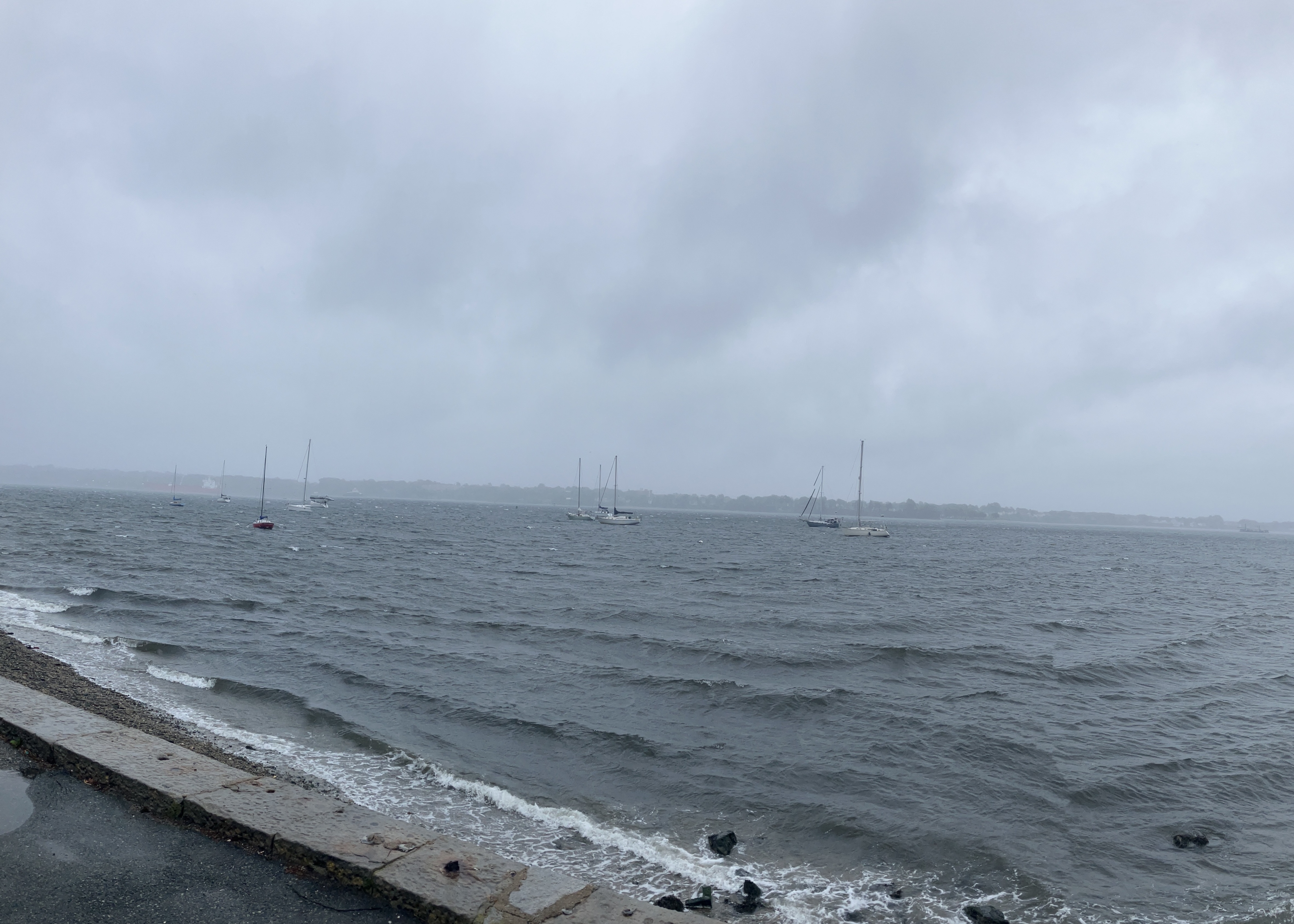 sailboats in a storm